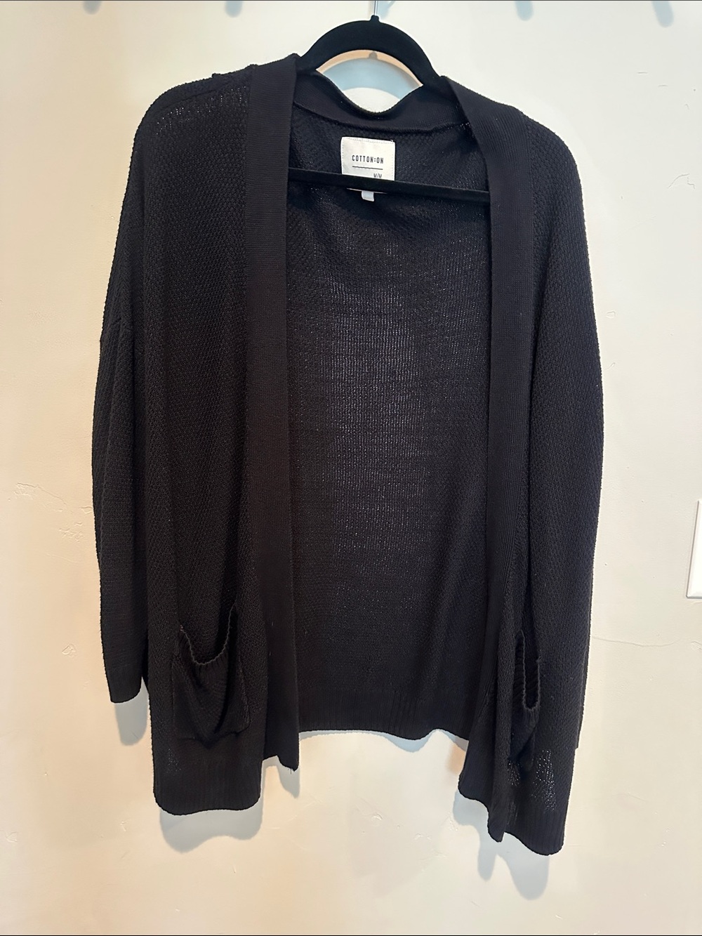 Cotton On Black Open-Front Lightweight Cardigan